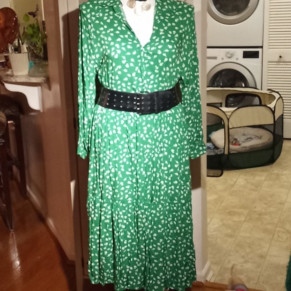 Green boho Green dress, belt not included
